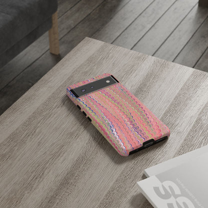 Pink Pastels Feather Marbled Vintage Design iPhone 16 + Samsung + Apple + Google - 2 finishes